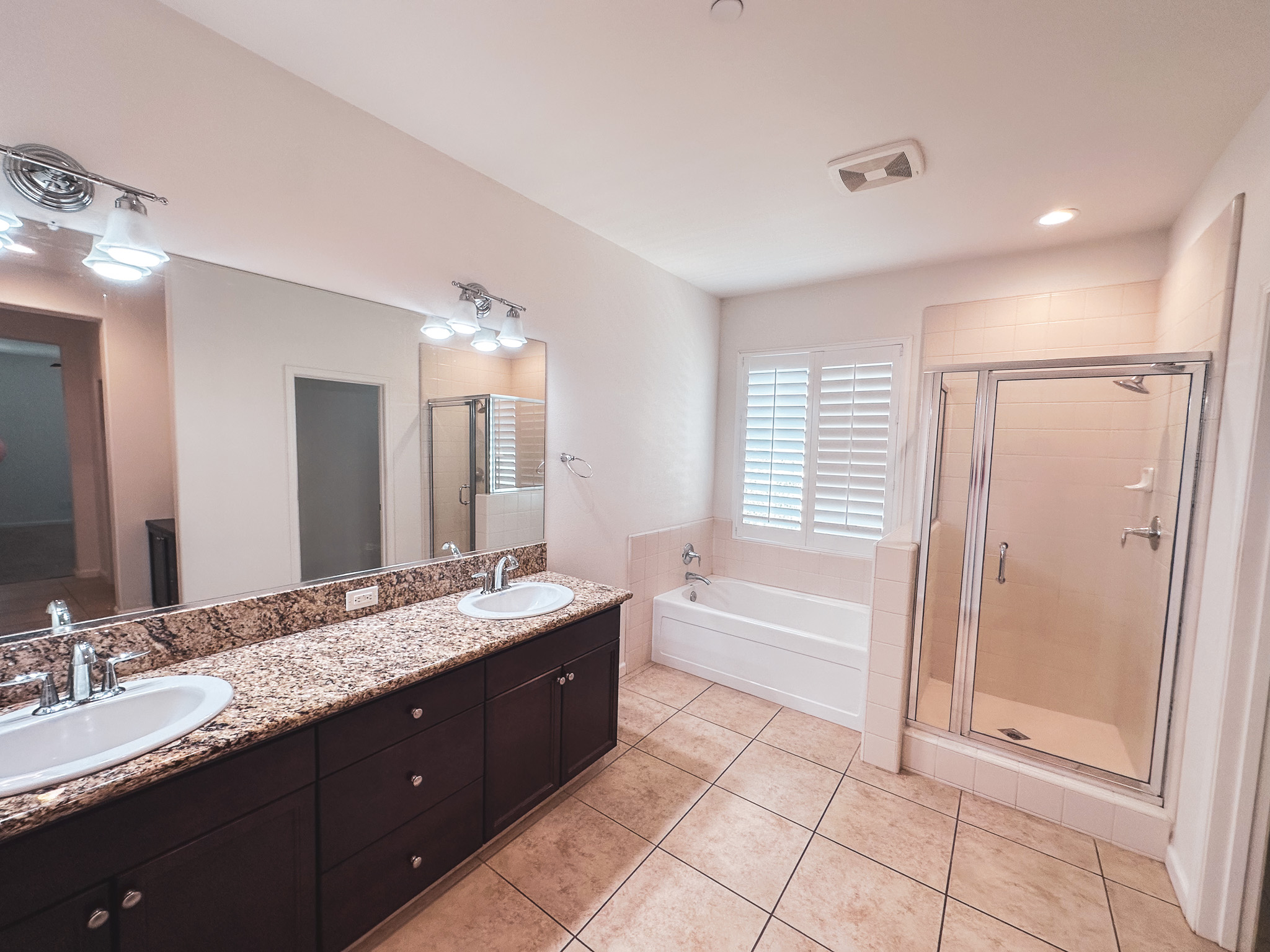 Bathroom sink and shower